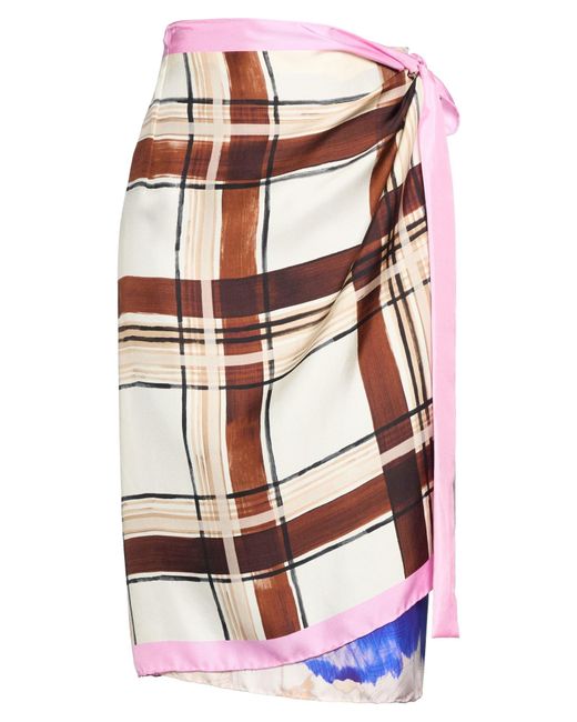 Dries Van Noten Pink Midi Skirt Silk