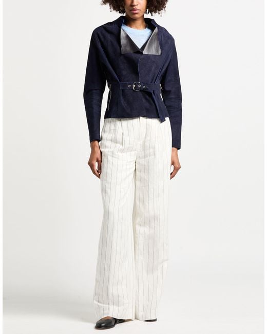 Moorer Blue Jacket Leather
