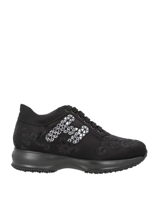 Hogan Black Sneakers Textile Fibers