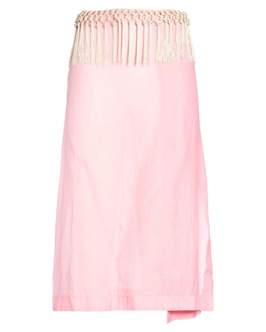 Saks Potts Pink Midi Skirt Cotton, Silk