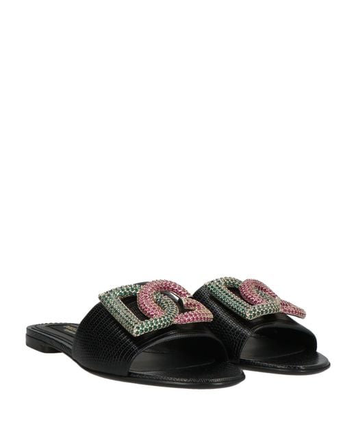 Dolce & Gabbana Black Sandals Leather