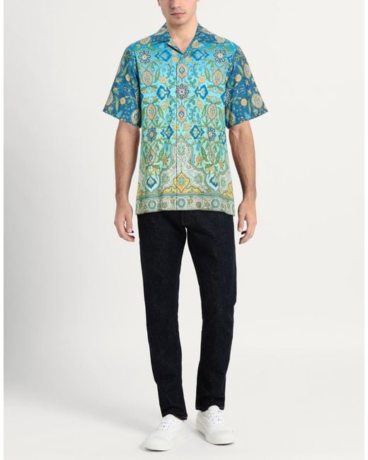 Pantamolle Blue Shirt Cotton for men