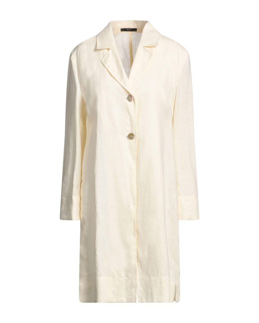 SEVENTY VENEZIA Natural Cream Overcoat & Trench Coat Linen
