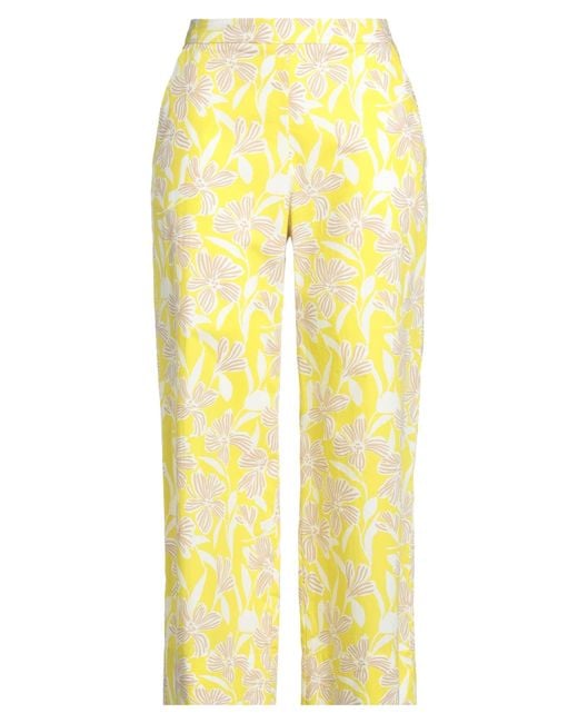 ROSSO35 Yellow Pants Cotton