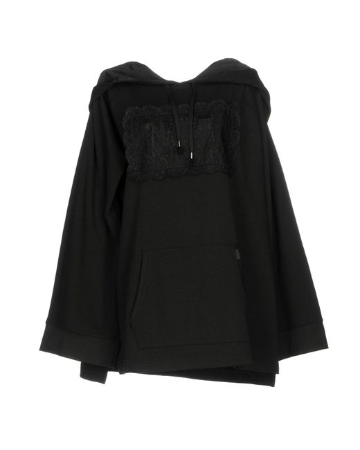 puma exclusive oversized organic cotton rainbow sweatshirt in black