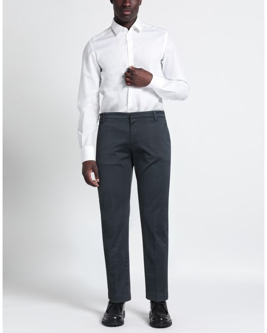 Entre Amis Blue Pants Cotton, Elastane for men