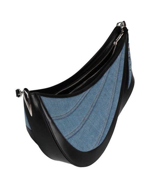Mugler Blue Cross-Body Bag Leather, Textile Fibers
