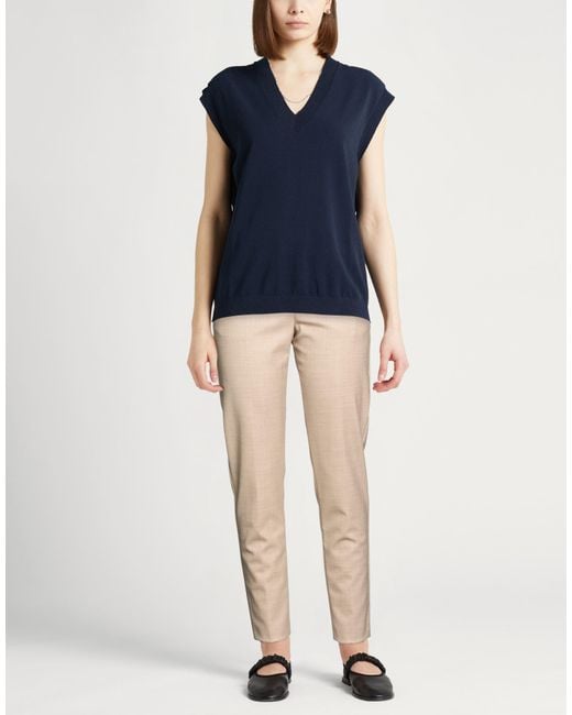 Agnona Natural Pants Wool, Elastane