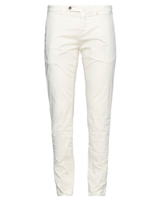 Siviglia White Ivory Pants Cotton, Elastane for men