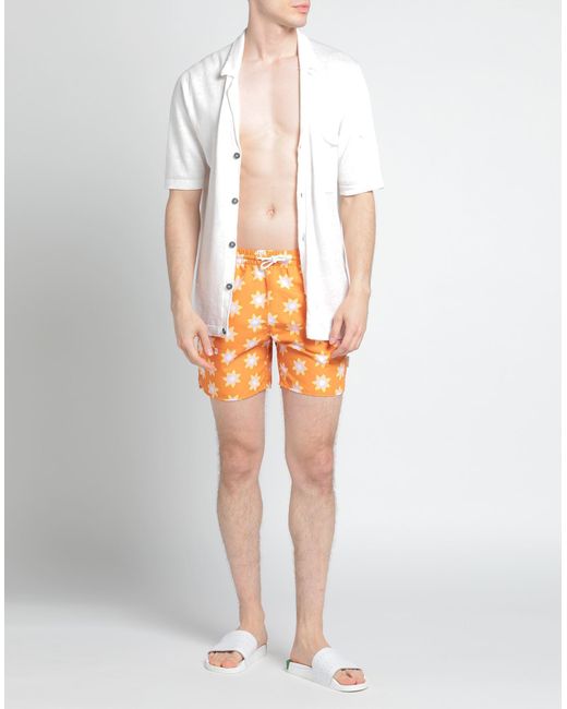 Sandro Orange Swim Trunks for men