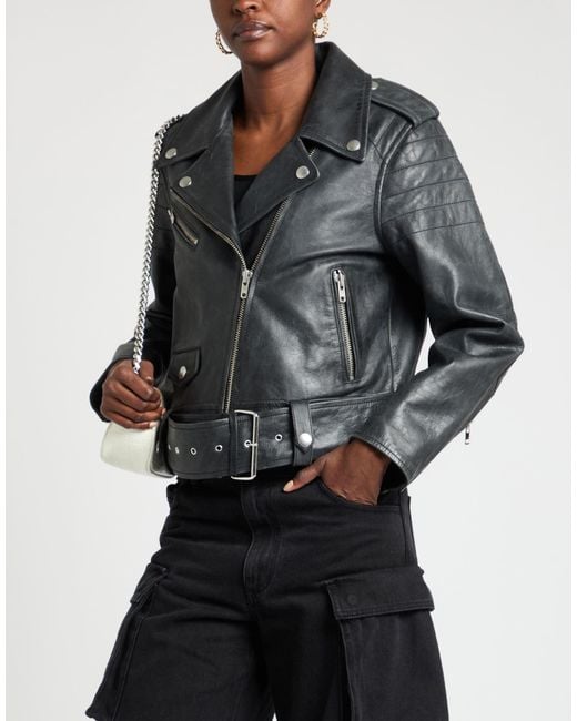 Stand Studio Black Jacket Cow Leather
