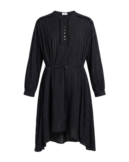 Replay Black Midi Dress Viscose, Metallic Fiber