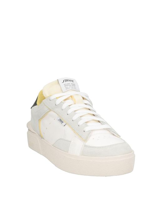 Strype White Sneakers Leather, Textile Fibers for men