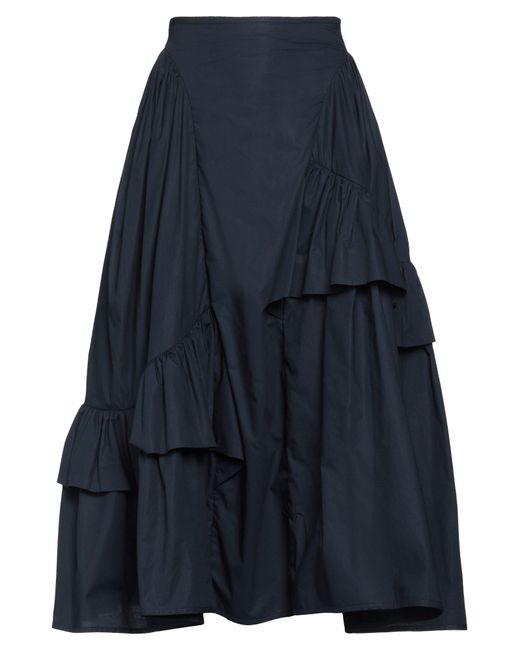 CECILIE BAHNSEN Blue Midnight Midi Skirt Organic Cotton