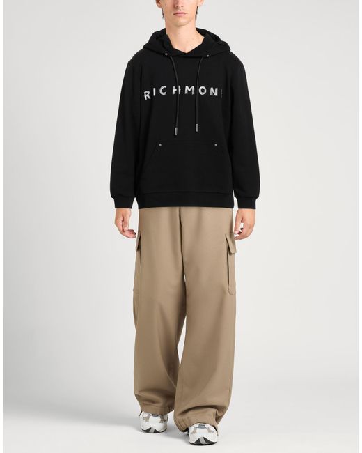 John Richmond Black Sweatshirt Cotton for men