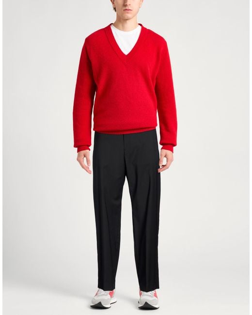 Sandro Black Pants Wool, Polyester, Elastane for men