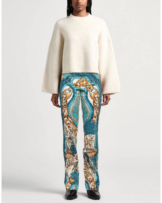 Moschino Blue Couture Pants Cotton, Elastane