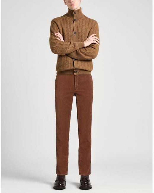Incotex Brown Pants Cotton, Elastane for men