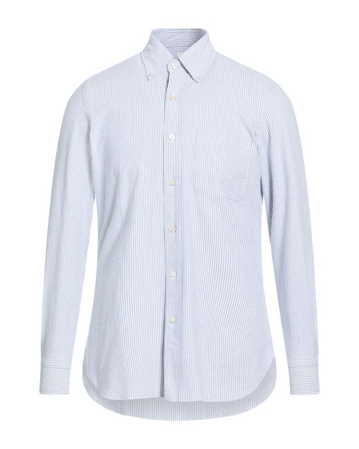 Finamore 1925 Blue Shirt Cotton, Elastane for men