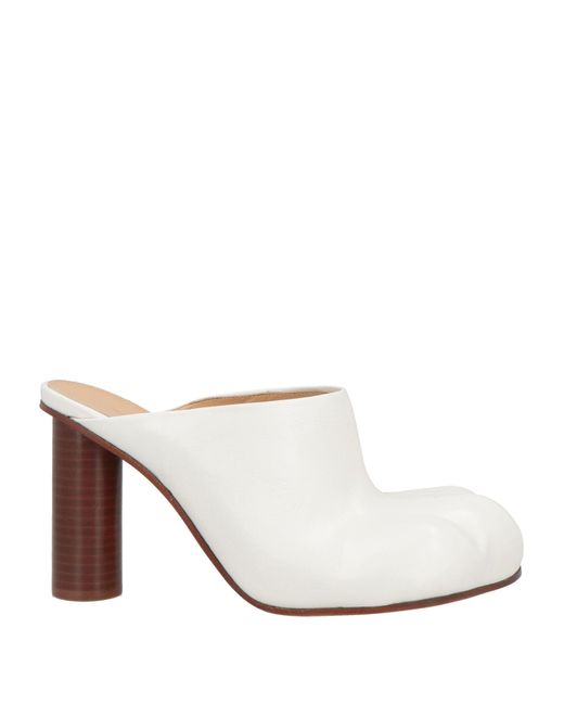 J.W. Anderson White Mules & Clogs Leather