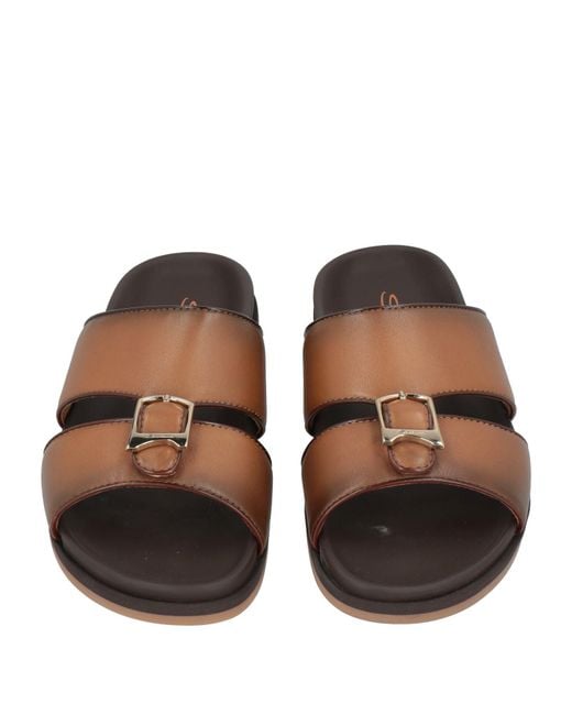 Santoni Brown Sandals Leather for men