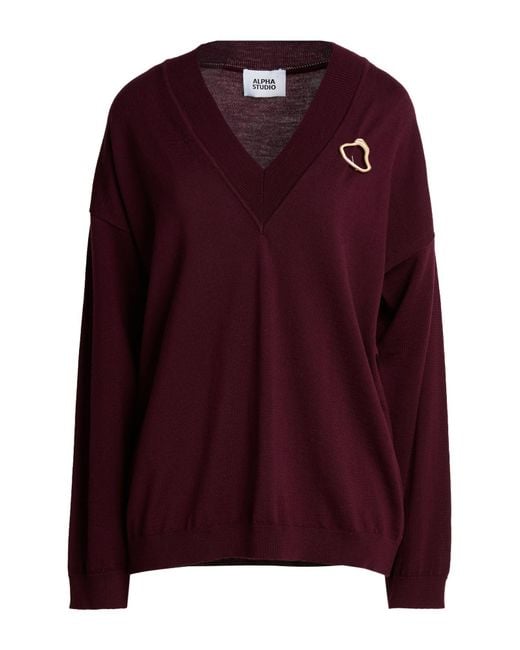 Pullover Alpha Studio de color Purple