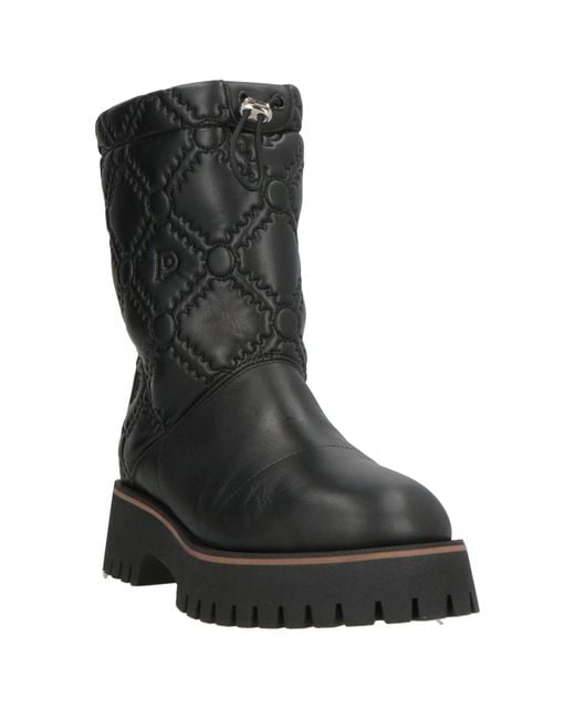 Pollini Black Ankle Boots Calfskin, Polyurethane