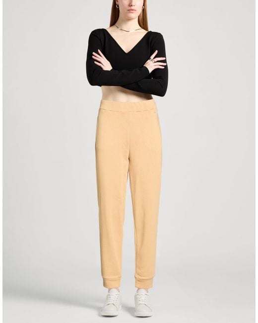 Calvin Klein Natural Camel Pants Cotton, Polyester