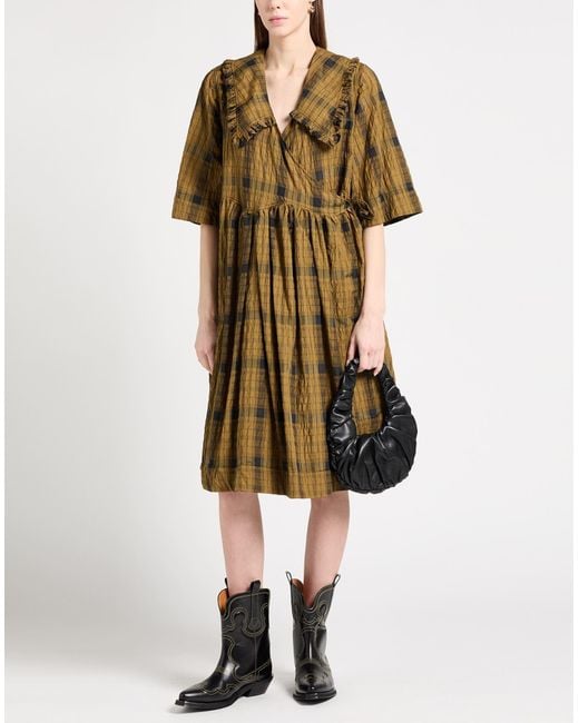 Ganni Green Midi-Kleid
