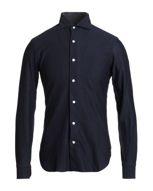 Barba Napoli Blue Midnight Shirt Cotton for men