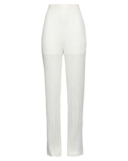 Pierantonio Gaspari White Pants Polyester, Viscose