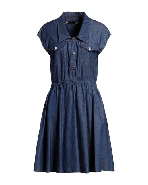 Love Moschino Blue Midi Dress Cotton