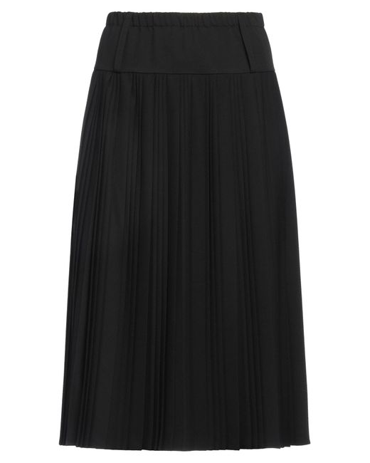 ViCOLO Black Midi Skirt Polyester, Viscose, Elastane