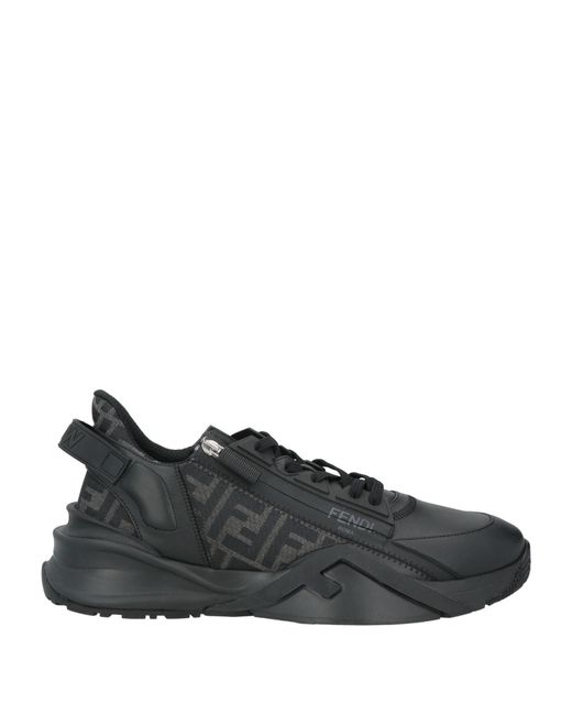 Fendi Black Sneakers Calfskin, Textile Fibers for men