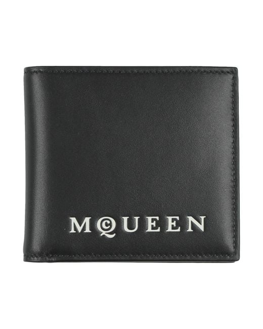 McQueen Black Wallet Leather for men