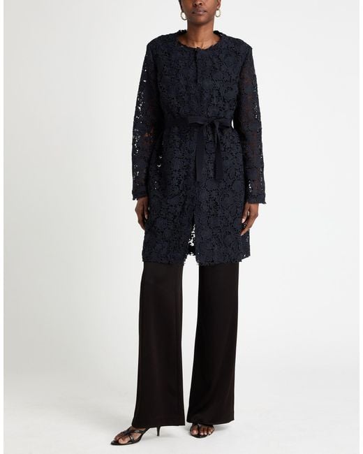 P.A.R.O.S.H. Blue Midnight Overcoat & Trench Coat Polyester