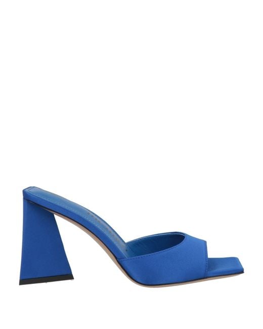 The Attico Blue Satin Square-Toe Sandals