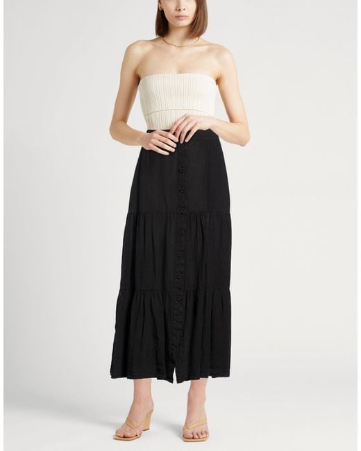 120% Lino Black Maxi Skirts