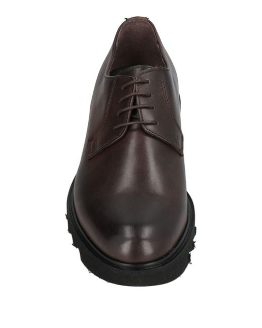 MARC EDELSON Brown Dark Lace-Up Shoes Leather for men