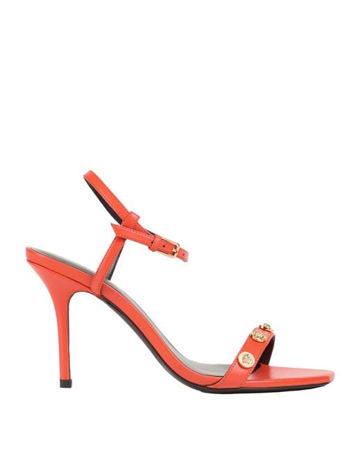 Versace Red Sandals Leather