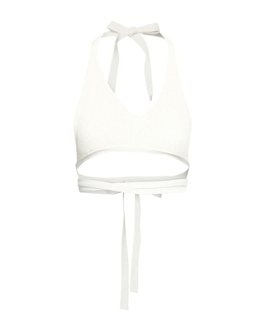 Tela White Top Viscose, Polyamide, Elastane