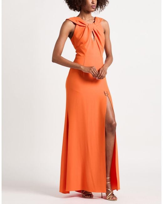 Camilla Orange Maxi Dress Polyester, Elastane