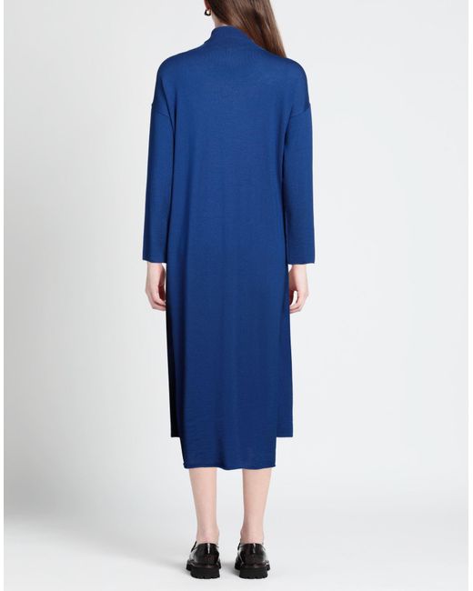 Pierantonio Gaspari Blue Midi Dress Virgin Wool