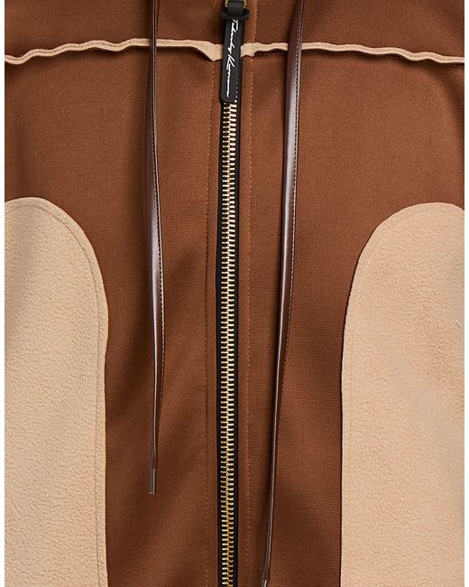 Takeshy Kurosawa Brown Jacket Polyester, Elastane for men