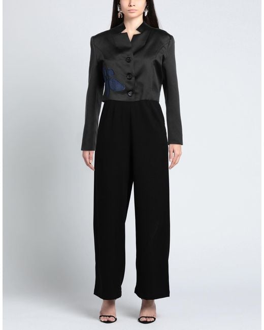 ALESSIA SANTI Black Blazer Polyester, Elastane