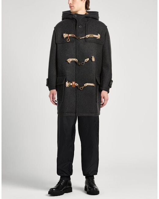 Kolor Black Charcoal Coat Wool, Nylon for men