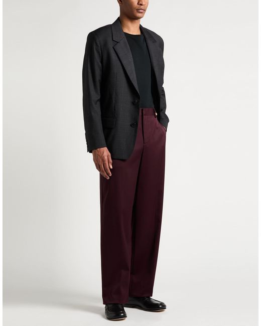 Versace Purple Burgundy Pants Wool, Elastane for men