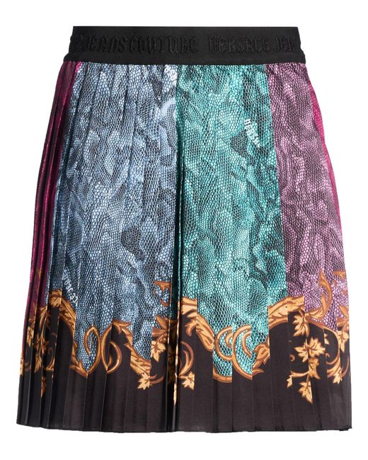 Versace Jeans Couture Blue Mini Skirt Polyester