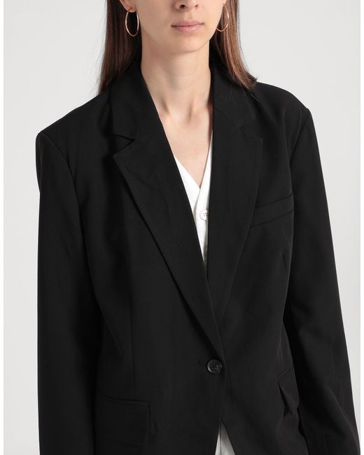 TOPSHOP Black Blazer Polyester, Viscose, Elastane