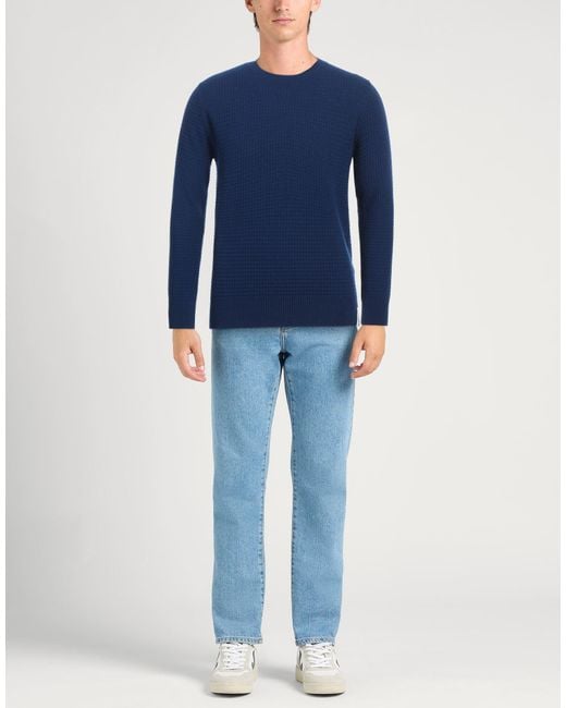 Brooksfield Blue Sweater Virgin Wool for men